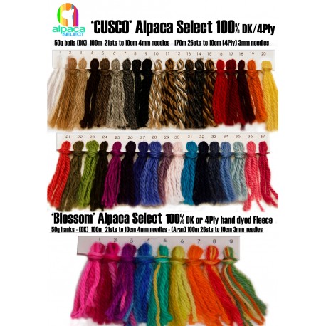 Alpaca 100%  Shade cards