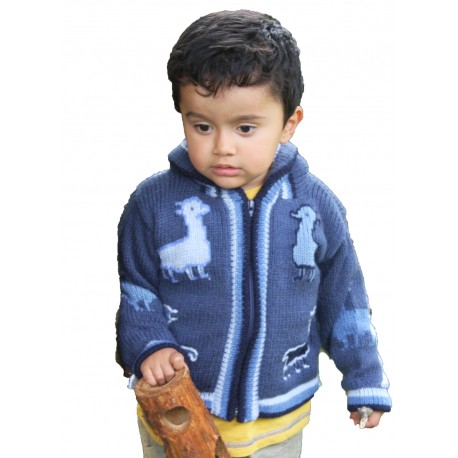 Children's Alpaca Design Jacket Denim
