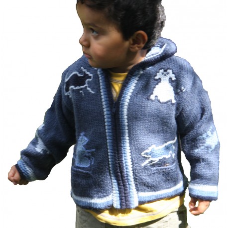 Children's Alpaca Design Jacket Denim