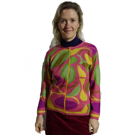 Intarsia Blossom Alpaca Jacket
