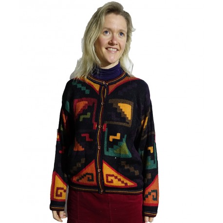 Ladies Intarsia Flower Jacket