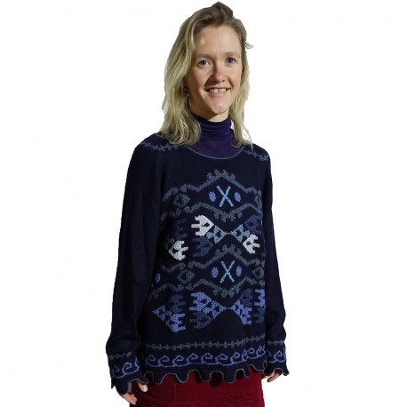 Ladies Intarsia Carla Alpaca Jumper